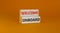 Welcome onboard symbol. Concept words Welcome onboard on wooden blocks on a beautiful orange table orange background. Business