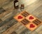 Welcome printed home sweet home heart designer doormat with wine, glass and ice cubes