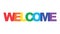 Welcome rainbow color text logo element