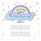 Welcome Rainbow party text as logotype, badge, patch