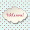 Welcome sign in cottage style, vintage frame