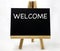 Welcome Sign on easel