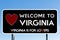 Welcome sign for Virginia state