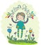 Welcome spring funny illustration