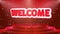Welcome Text Animation Stage Podium Confetti Loop Animation