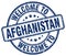 welcome to Afghanistan blue round stamp