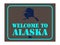 Welcome to Alaska sign with flag map Vector illustration Eps 10