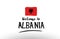 welcome to albania country flag logo card banner design poster