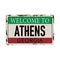 Welcome to Athens Georgia vintage rusty metal sign on a white background, vector illustration