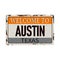 Welcome to Austin Texas vintage rusty metal sign on a white background, vector illustration