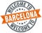 welcome to Barcelona stamp