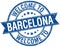 welcome to Barcelona stamp