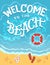 Welcome to the beach hand drawn illustration