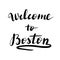 Welcome to Boston lettering inscription.