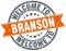 Welcome to Branson orange ribbon stamp