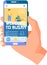 Welcome to Busan modern city tourist travel promotion poster on smartphone web page in human hand