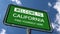 Welcome to California US State Road Sign, Find Yourself Here Slogan, Close Up