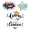 Welcome to Cancun typography set. Travel greeting postcard. T-shirt print, souvenirs design.