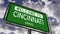 Welcome to Cincinnati Ohio, USA City Road Sign Close Up, Realistic 3d Animation