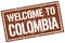 welcome to Colombia stamp