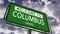 Welcome to Columbus, Ohio, USA City Road Sign Close Up, Realistic 3d Animation