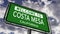 Welcome to Costa Mesa, California. USA City Road Sign Close Up, Animation