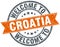 Welcome to Croatia orange round stamp