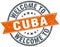 Welcome to Cuba orange round stamp