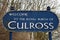 Welcome to Culross sign, Scotland