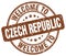 Welcome to Czech Republic brown round stamp