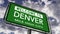 Welcome to Denver Colorado, Mile High City, USA Road Sign Close Up, Realistic 3D