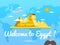 Welcome to Egypt poster with famous attraction