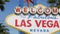 Welcome to fabulous Las Vegas retro neon sign in gambling tourist resort, USA. Iconic vintage banner as symbol of casino