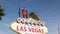 Welcome to fabulous Las Vegas retro neon sign in gambling tourist resort, USA. Iconic vintage banner as symbol of casino