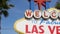 Welcome to fabulous Las Vegas retro neon sign in gambling tourist resort, USA. Iconic vintage banner as symbol of casino, games of