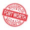 Welcome to FORT WORTH. Impression of a round stamp with a scuff