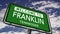 Welcome to Franklin, Tennessee. US City Road Sign Close Up, Realistic Animation