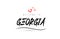 Welcome to GEORGIA country text typography with red love heart and black name