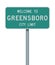 Welcome to Greensboro City Limit road sign