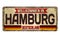 Welcome to Hamburg on german language  vintage plate