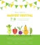 Welcome to Harvest Festival Banner, Website, Landing Page Template with Cute Vegetables Cartoon Characters Vector