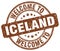 welcome to Iceland brown round stamp