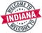 welcome to Indiana stamp