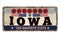Welcome to Iowa vintage rusty metal sign