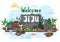 Welcome to Jeju. Set of Jeju tourist attractions such as hallim park, tourism diving