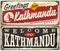 Welcome to Kathmandu, retro tin signs set
