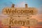 Welcome to Kenya sign on wood background