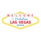 Welcome to Las Vegas sign icon. Classic retro symbol. Nevada sight showplace. Flat design. White background. Isolated.
