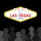 Welcome to Las Vegas sign. Pray for LV Nevada. October 1, 2017. People silhouette. Tribute to victims of terrorism attack mass sho