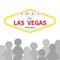 Welcome to Las Vegas sign. Pray for LV Nevada. People silhouette. Tribute to victims of terrorism attack mass shooting. October 1,